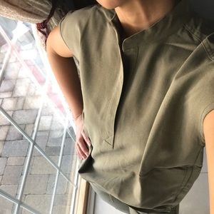 FIGS Heather Olive Mandarin Collar XXS